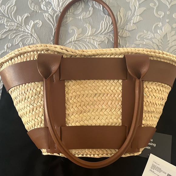 DeMellier Tan and Brown Large Woven Tote - Picture 3 of 13